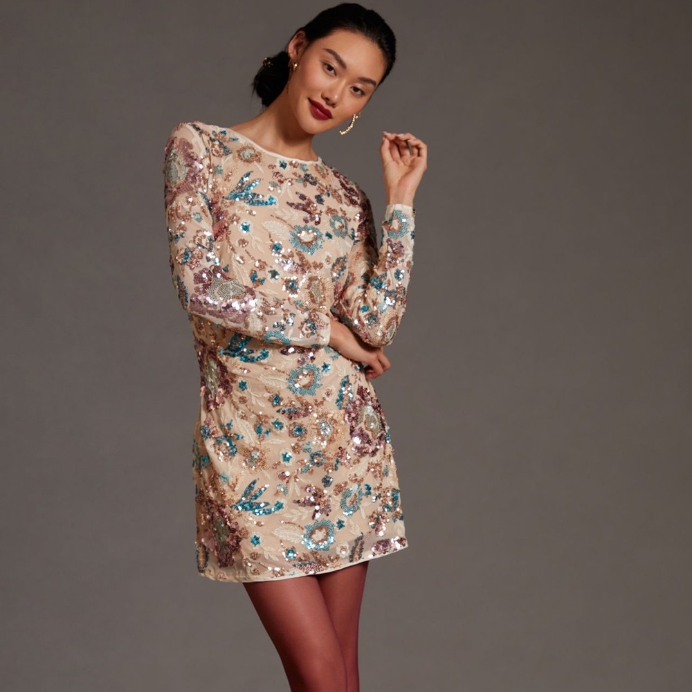 NWT Anthropologie Sequin Embellished Dress